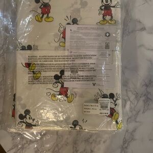 Disney Mickey Mouse Organic Sheet Set - White with Black, Red, Yellow Accents